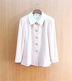 TOKYO STYLE 도쿄 스타일 연한 핑크 진주 버튼 빈티지 자켓~ 우먼 날씬 M 사이즈